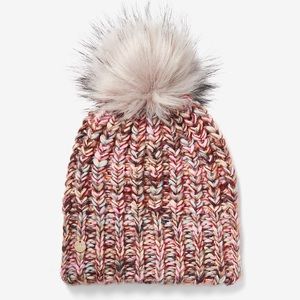 NEW Express Rainbow Knit Pom Beanie